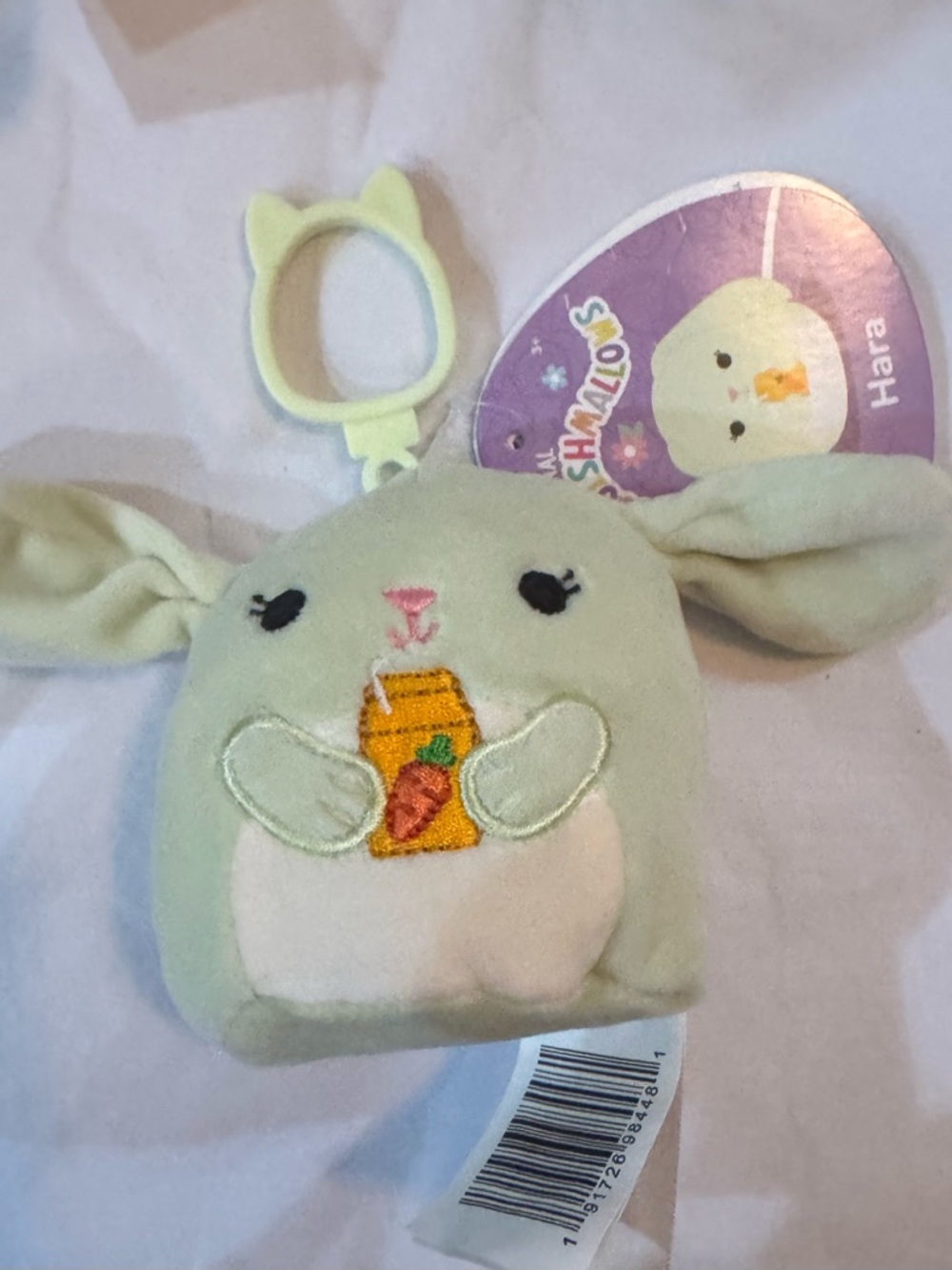 Squishmallows 3.5" Easter Clip-On Hara the Bunny - Picture 2 of 3